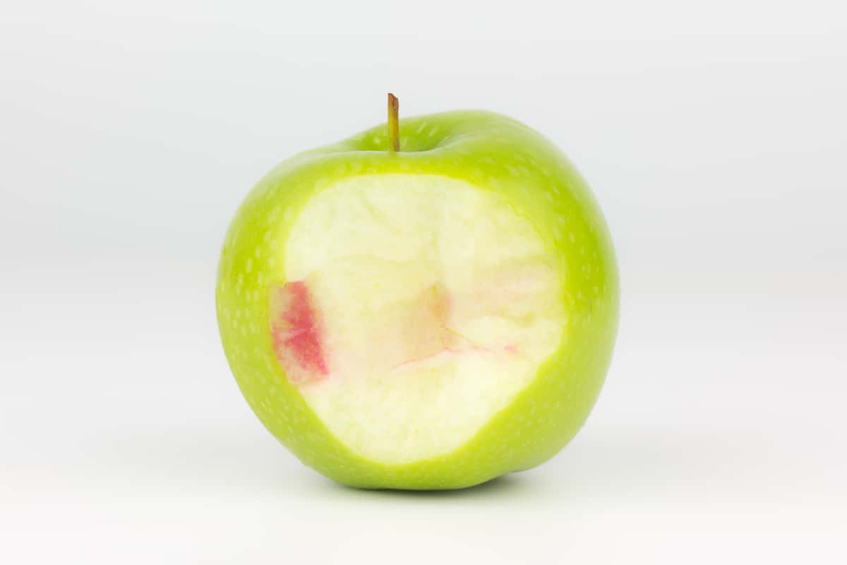 Apple with bleeding gums
